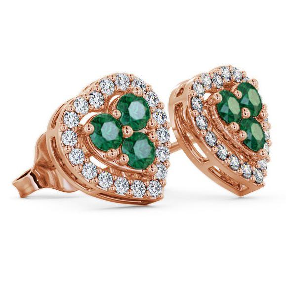 Halo Emerald and Diamond 1.08ct Earrings 9K Rose Gold ERG8GEM_RG_EM_THUMB1 