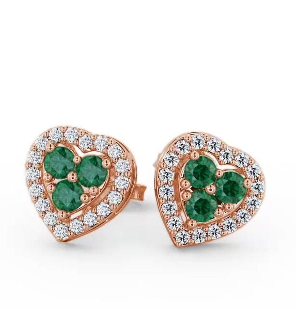Halo Emerald and Diamond 1.08ct Earrings 18K Rose Gold ERG8GEM_RG_EM_THUMB1