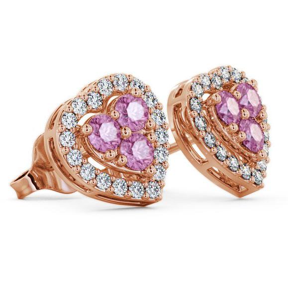 Halo Pink Sapphire and Diamond 1.26ct Earrings 18K Rose Gold ERG8GEM_RG_PS_THUMB1 