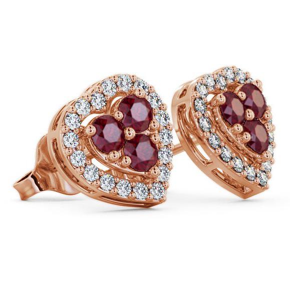 Halo Ruby and Diamond 1.26ct Earrings 18K Rose Gold ERG8GEM_RG_RU_THUMB1 