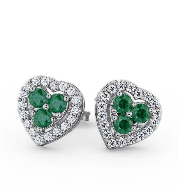 Halo Emerald and Diamond 1.08ct Earrings 18K White Gold ERG8GEM_WG_EM_THUMB1