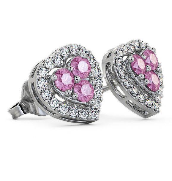 Halo Pink Sapphire and Diamond 1.26ct Earrings 9K White Gold ERG8GEM_WG_PS_THUMB1 