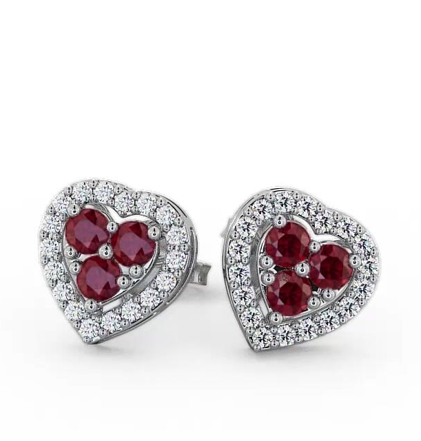Halo Ruby and Diamond 1.26ct Earrings 18K White Gold ERG8GEM_WG_RU_THUMB2 