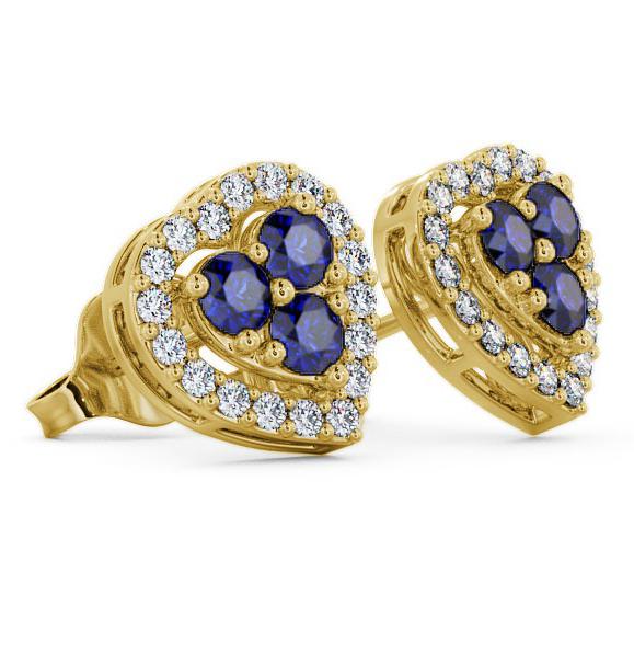 Halo Blue Sapphire and Diamond 1.26ct Earrings 18K Yellow Gold ERG8GEM_YG_BS_THUMB1 