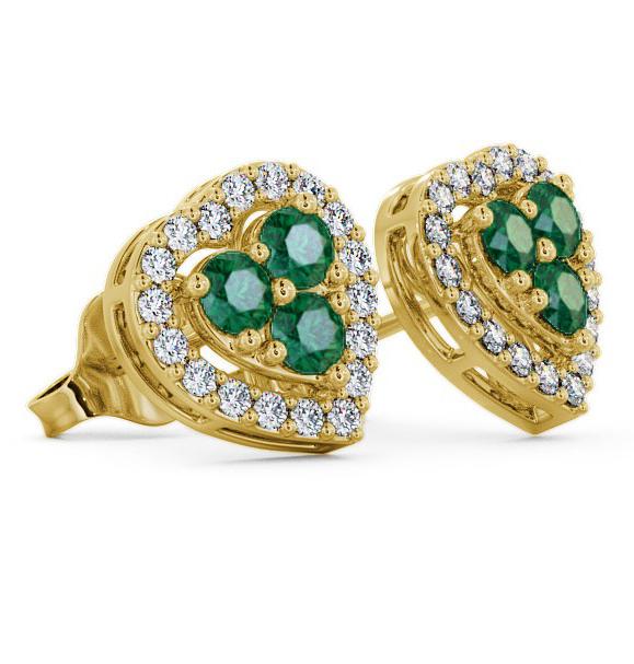 Halo Emerald and Diamond 1.08ct Earrings 9K Yellow Gold ERG8GEM_YG_EM_THUMB1 