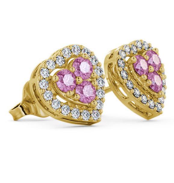 Halo Pink Sapphire and Diamond 1.26ct Earrings 18K Yellow Gold ERG8GEM_YG_PS_THUMB1 