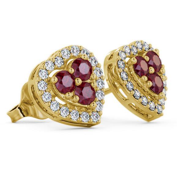 Halo Ruby and Diamond 1.26ct Earrings 18K Yellow Gold ERG8GEM_YG_RU_THUMB1 