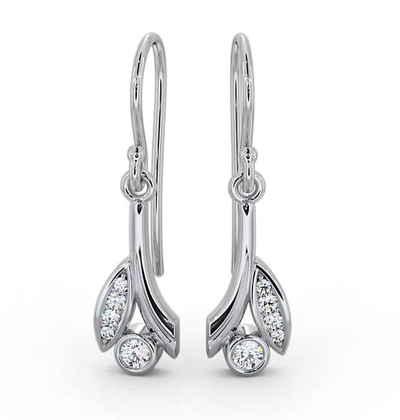 Drop Round Diamond Earrings 18K White Gold ERG90_WG_THUMB2 