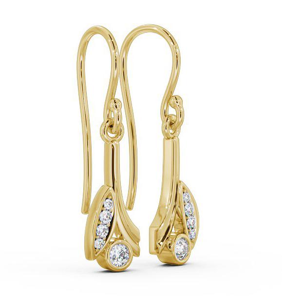 Drop Round Diamond Earrings 18K Yellow Gold ERG90_YG_THUMB1 