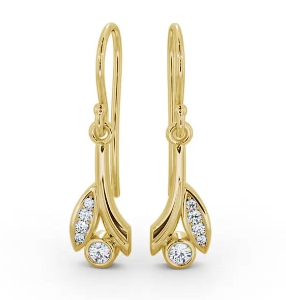 Drop Round Diamond Earrings 18K Yellow Gold ERG90_YG_THUMB2 