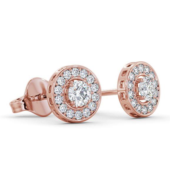Halo Round Diamond Traditional Earrings 18K Rose Gold ERG91_RG_THUMB1 