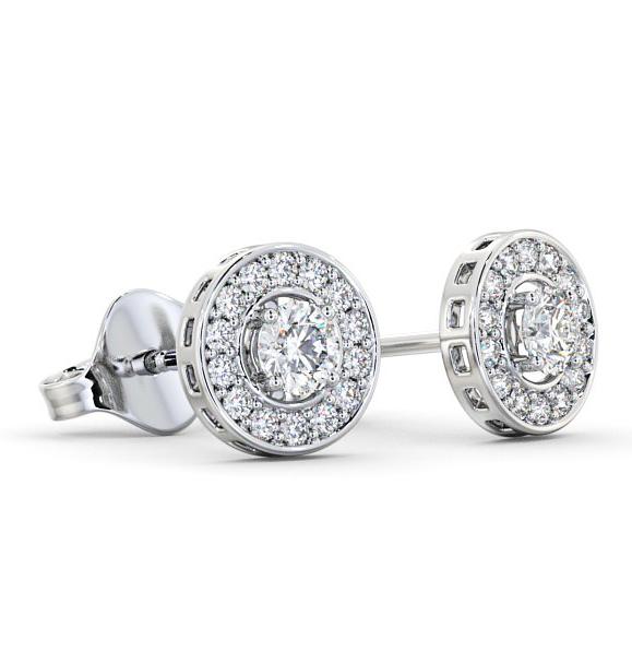 Halo Round Diamond Traditional Earrings 9K White Gold ERG91_WG_THUMB1 