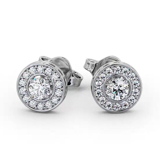 Halo Round Diamond Traditional Earrings 18K White Gold ERG91_WG_THUMB2 