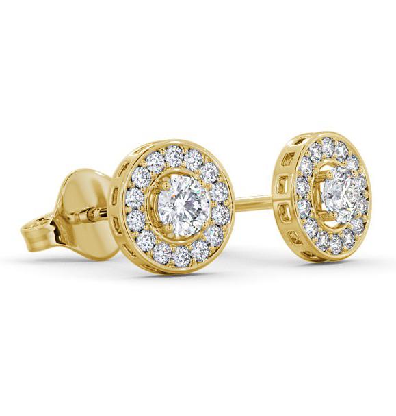 Halo Round Diamond Traditional Earrings 18K Yellow Gold ERG91_YG_THUMB1 