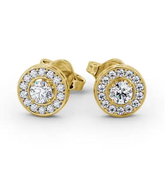Halo Round Diamond Traditional Earrings 9K Yellow Gold ERG91_YG_THUMB2 