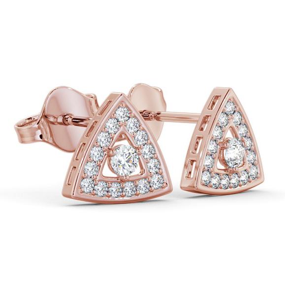 Halo Round Diamond Triangle Design Earrings 9K Rose Gold ERG92_RG_THUMB1 