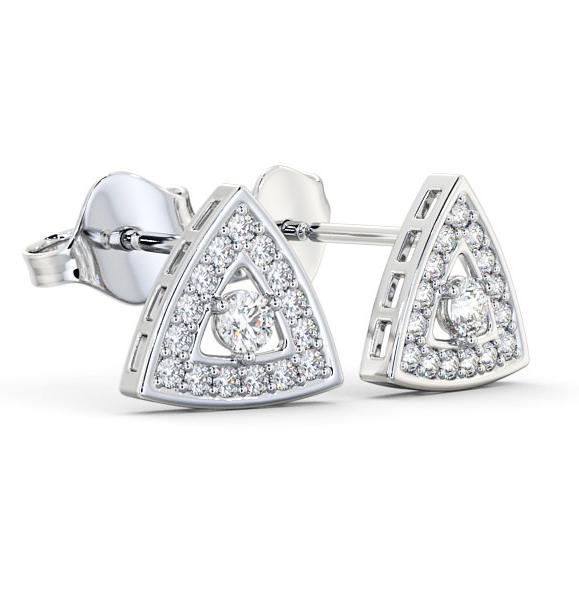 Halo Round Diamond Triangle Design Earrings 18K White Gold ERG92_WG_THUMB1 