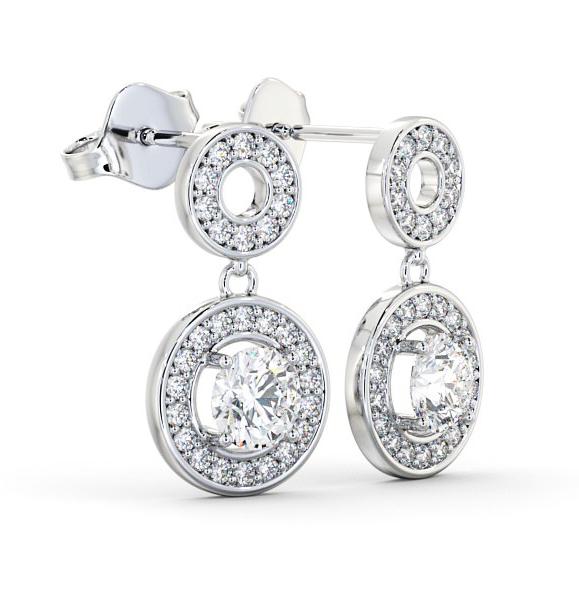 Double Circle Halo Round Diamond Earrings 9K White Gold ERG93_WG_THUMB1 