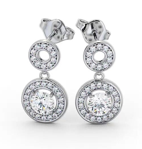 Double Circle Halo Round Diamond Earrings 9K White Gold ERG93_WG_THUMB2 