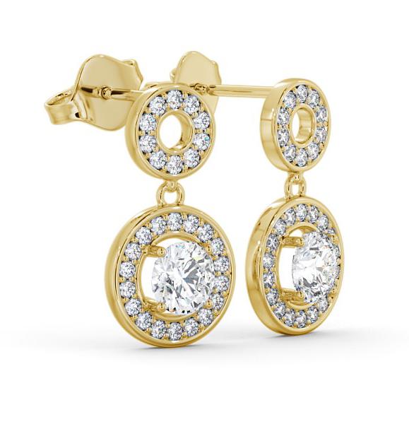Double Circle Halo Round Diamond Earrings 9K Yellow Gold ERG93_YG_THUMB1 