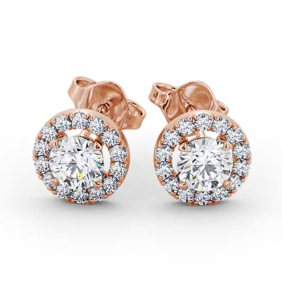 Halo Round Diamond Classic Earrings 18K Rose Gold ERG94_RG_THUMB2 