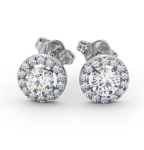 Halo Round Diamond Classic Earrings 18K White Gold ERG94_WG_THUMB2 