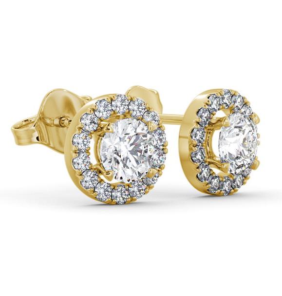 Halo Round Diamond Classic Earrings 18K Yellow Gold ERG94_YG_THUMB1 