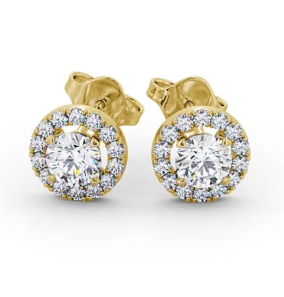 Halo Round Diamond Classic Earrings 18K Yellow Gold ERG94_YG_THUMB2 