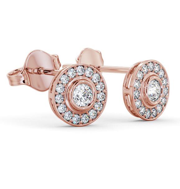 Halo Round Diamond Bezel and Channel Earrings 18K Rose Gold ERG95_RG_THUMB1 
