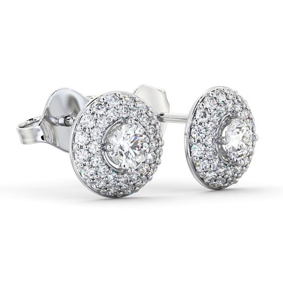 Halo Round Diamond Cluster Style Earrings 9K White Gold ERG96_WG_THUMB1 