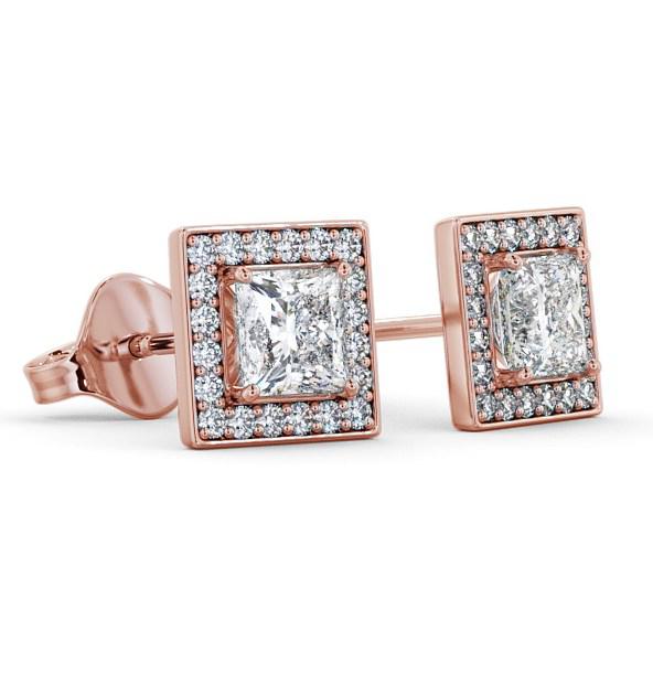 Halo Princess Diamond Square Earrings 18K Rose Gold ERG97_RG_THUMB1 