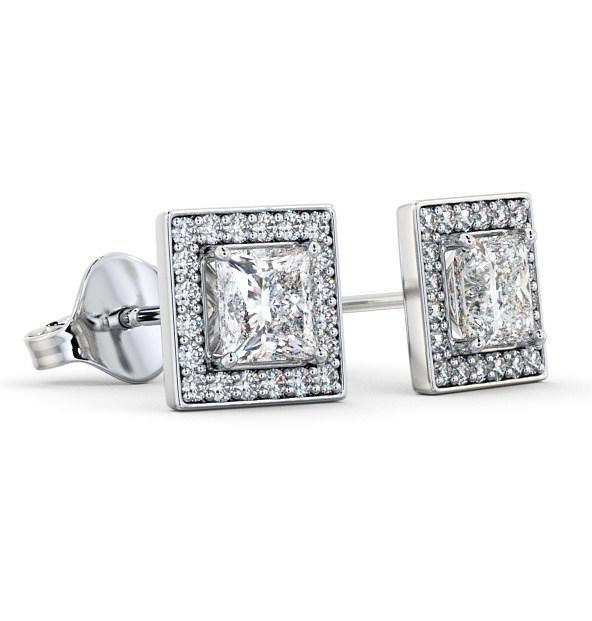 Halo Princess Diamond Square Earrings 9K White Gold ERG97_WG_THUMB1 