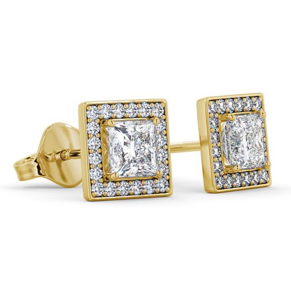 Halo Princess Diamond Square Earrings 9K Yellow Gold ERG97_YG_THUMB1 