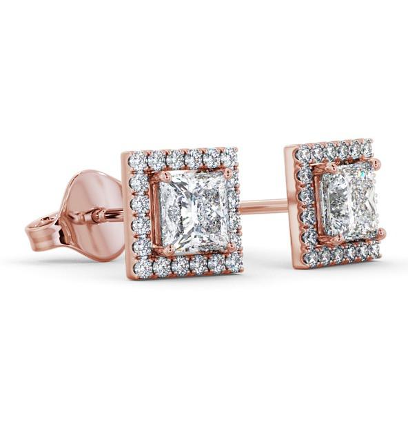 Halo Princess Diamond Square Earrings 18K Rose Gold ERG98_RG_THUMB1 