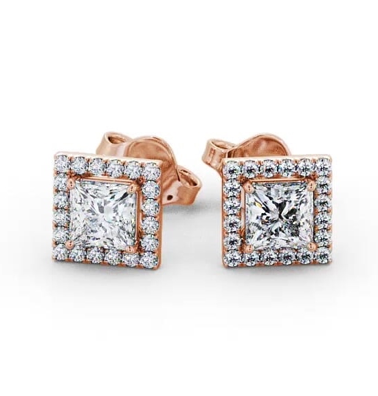 Halo Princess Diamond Square Earrings 18K Rose Gold ERG98_RG_THUMB2 