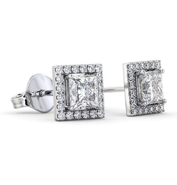 Halo Princess Diamond Square Earrings 9K White Gold ERG98_WG_THUMB1 