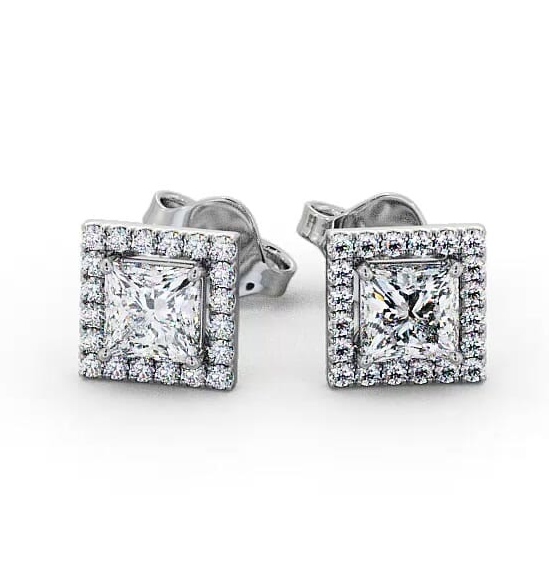 Halo Princess Diamond Square Earrings 18K White Gold ERG98_WG_THUMB2 