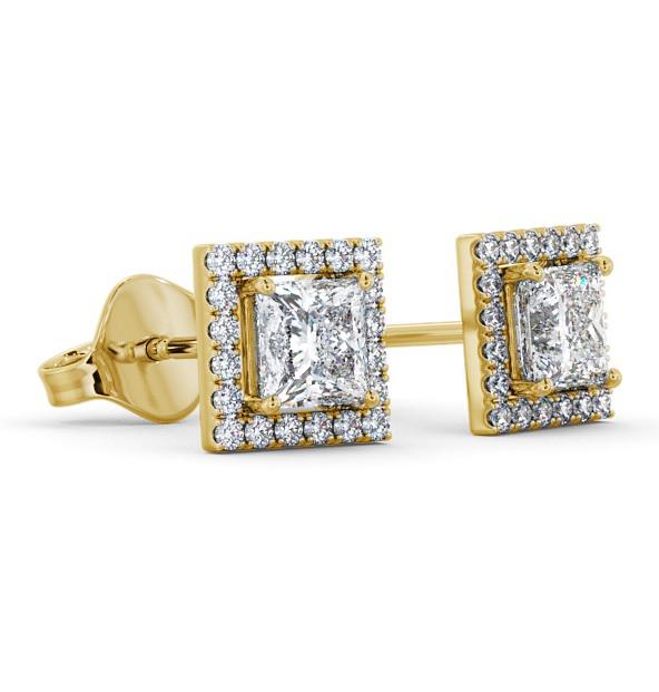 Halo Princess Diamond Square Earrings 9K Yellow Gold ERG98_YG_THUMB1 