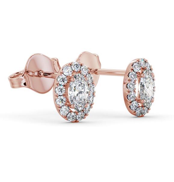 Halo Oval Diamond Classic Earrings 18K Rose Gold ERG99_RG_THUMB1 