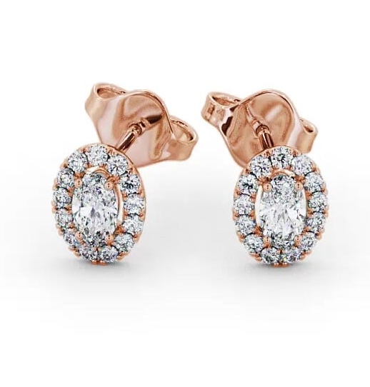 Halo Oval Diamond Classic Earrings 18K Rose Gold ERG99_RG_THUMB1