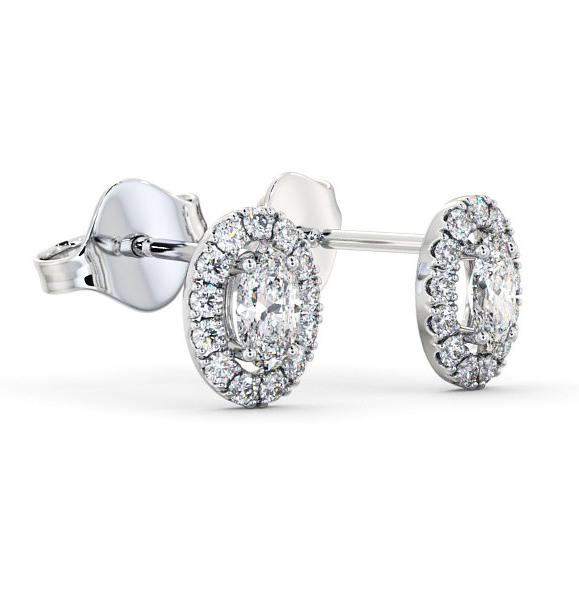 Halo Oval Diamond Classic Earrings 18K White Gold ERG99_WG_THUMB1 