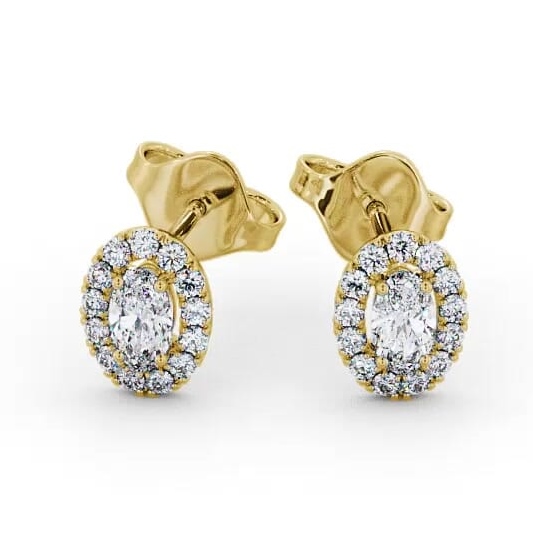 Halo Oval Diamond Classic Earrings 18K Yellow Gold ERG99_YG_THUMB2 