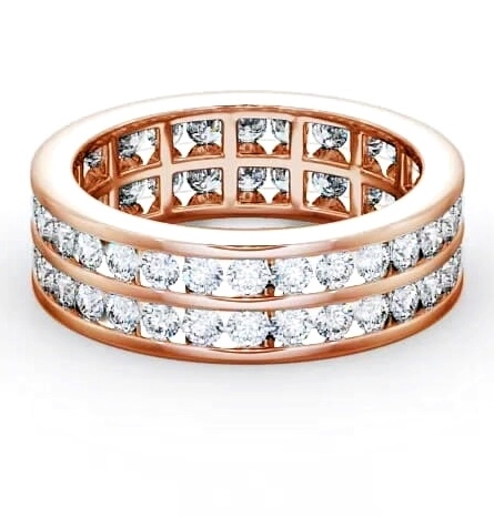 Full Eternity Round Diamond Double Channel Ring 18K Rose Gold FE11_RG_THUMB1