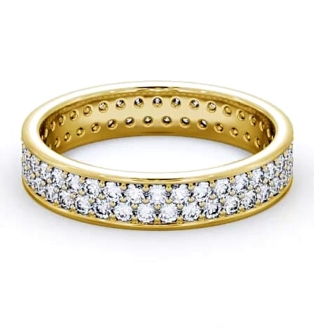 Full Eternity Round Diamond Double Row Ring 9K Yellow Gold FE13_YG_THUMB1
