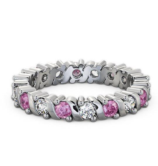 Full Eternity Pink Sapphire and Diamond 1.35ct Ring 18K White Gold FE16GEM_WG_PS_THUMB1