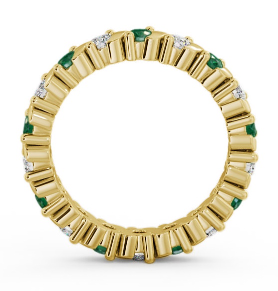 Full Eternity Emerald and Diamond 1.17ct Ring 9K Yellow Gold FE16GEM_YG_EM_THUMB1 