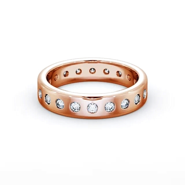 Ladies Round Diamond Wedding Ring 9K Rose Gold - Christelle FE18_RG_HAND