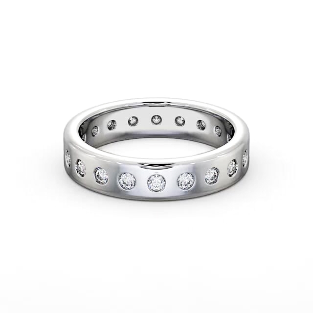 Ladies Round Diamond Wedding Ring 9K White Gold - Christelle FE18_WG_HAND