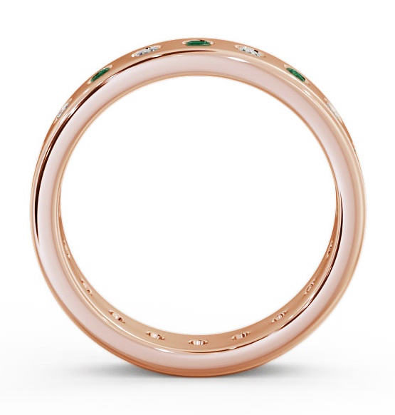 Emerald and Diamond 0.60ct Wedding Ring 9K Rose Gold FE18GEM_RG_EM_THUMB1 