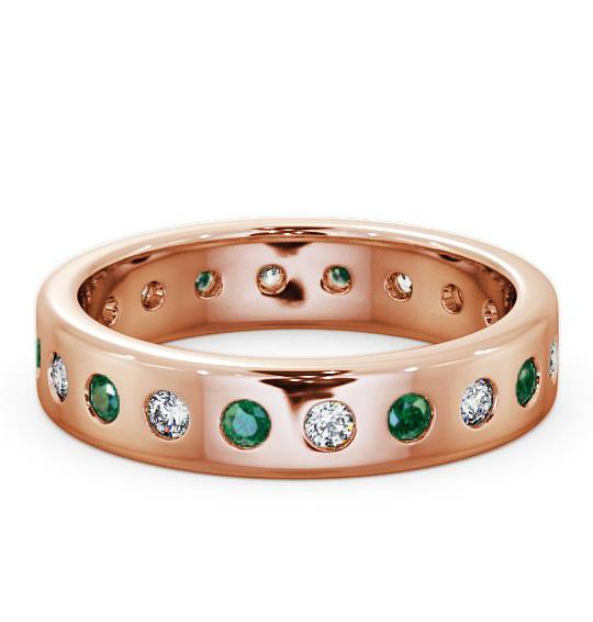 Emerald and Diamond 0.60ct Wedding Ring 18K Rose Gold FE18GEM_RG_EM_THUMB1